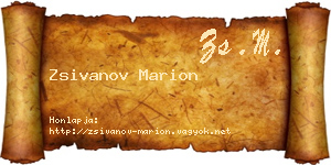 Zsivanov Marion névjegykártya